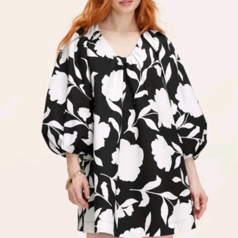 Kate Spade x Target Classic Rose Poplin Mini Dress - Black/Cream XL
